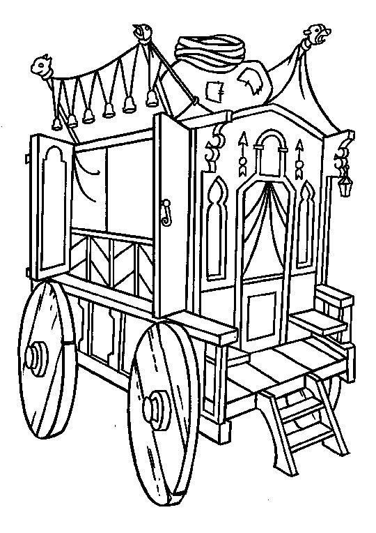 coloriage la caravane de gitan de esmeralda